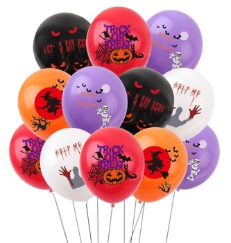 Balony Halloween Dynia Czarownica Nietoperz Zestaw 12 Szt - Hopki