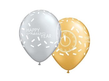 Balony Happy New Year - 28 cm - 5 szt. - Qualatex