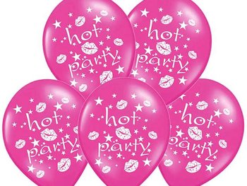 Balony, Hot Party, 14", różowe, 6 sztuk - Strong