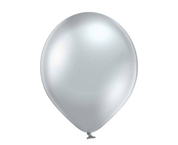 Balony lateksowe B105 Glossy Silver srebrne 30cm, 100 sztuk - BELBAL