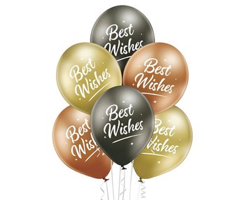 Balony Lateksowe Urodzinowe Metaliczne Z Nadrukiem Best Wishes Dekoracja Ozdoba - ABC