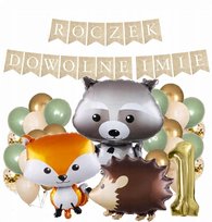 BALONY leśne zwierzątka WOODLAND baner ROCZEK imię