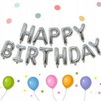 Balony litery Happy Birthday dekoracja impreza na urodziny zestaw balonów