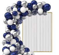 BALONY łuk girlanda GRANAT SREBRNE konfetti 120szt