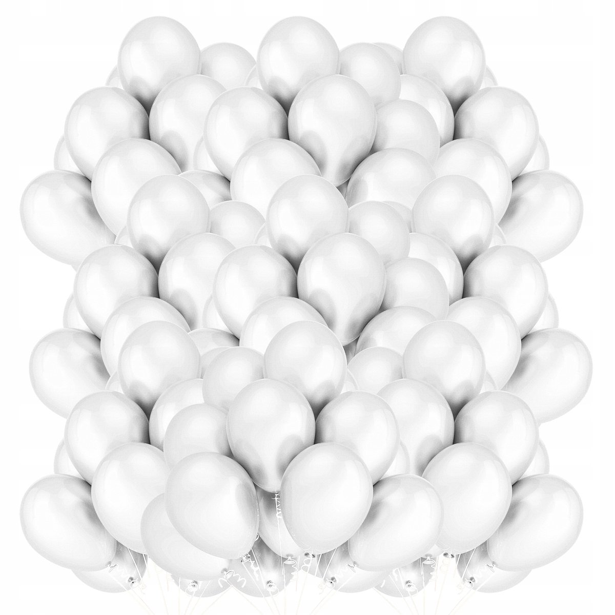Balony Metaliczne Białe Ślub Urodziny 30Cm 100Szt-Zdjęcie-0