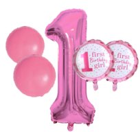 Balony na 1 Urodziny Roczek Dziewczynka Zestaw 5 szt Gwiazdki Balon