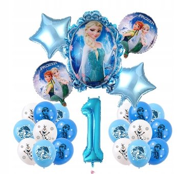 Balony na 1 URODZINY Zestaw - KRAINA LODU - 24 szt - Inna marka