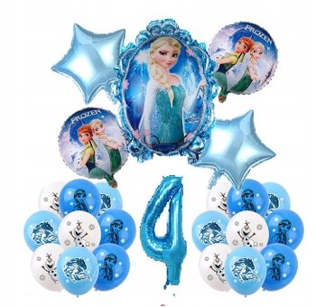 Balony na 4 URODZINY Zestaw - KRAINA LODU - 24 szt - Inna marka