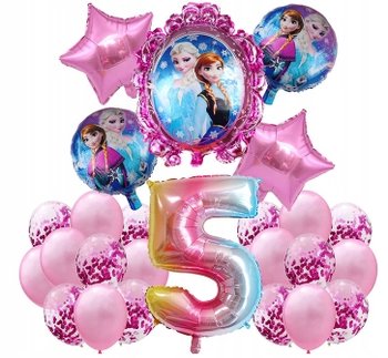 Balony na 5 URODZINY Zestaw - KRAINA LODU - Różowy - 26 szt - Inna marka