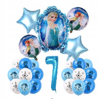 Balony na 7 URODZINY Zestaw - KRAINA LODU - 24 szt - Inna marka