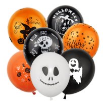 Balony na HALLOWEEN 50 szt. Zestaw Balonów Dekoracja Czarne Pomarańczowe