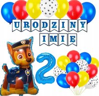 BALONY na urodziny 1-9 PSI PATROL + IMIĘ zestaw XL