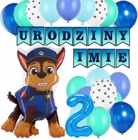 BALONY na urodziny 1-9 PSI PATROL + IMIĘ zestaw XL