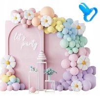 Balony Pastelowe Girlanda Balonowa Kolorowe Kwiaty Dekoracja Zestaw 138Szt