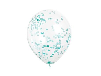 Balony przezroczyste z konfetti w środku - 30 cm - 6 szt. - Unique