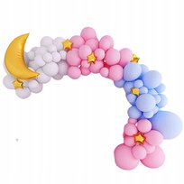 BALONY RÓŻOWE BIAŁE NIEBIESKIE GIRLANDA BALONOWA URODZINY BABY SHOWER