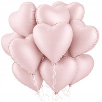 Balony SERCA RÓŻOWE Serce Serduszka 10SZT. DLA NIEJ ŚLUB i WESELE 45 CM