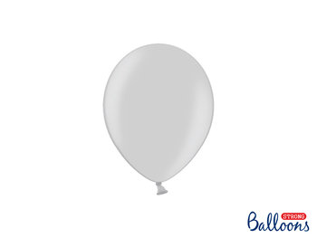 Balony Strong, 12 cm, Metallic Silver Snow, 100 sztuk