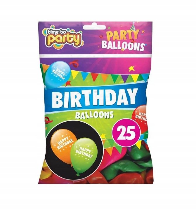 Balony Urodzinowe Dekoracje Na Urodziny Kolorowe Z Nadrukiem HAPPY BIRTHDAY Inna Marka