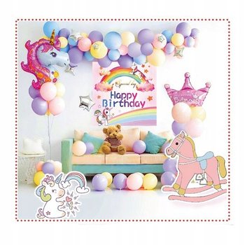 Balony Urodzinowe Zestaw 48Szt Urodziny Jednorożec - Midex