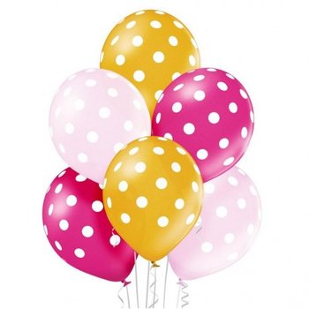 Balony W Kropki Polka Dots Różowe Belbal - BELBAL
