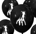 Balony Wednesday Addams Czarne Z Nadrukiem Ręki 8 Szt.