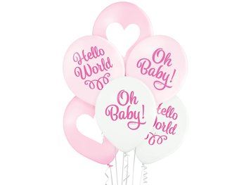 Balony z nadrukiem na baby shower - 12" - 6 szt. - BELBAL