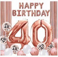 BALONY ZESTAW na czterdziestkę 40 LAT ROSE GOLD