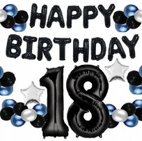 BALONY ZESTAW na osiemnastkę cyfra 18 LAT urodziny