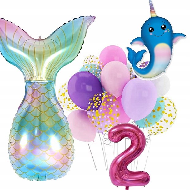 BALONY zestaw na urodziny 2 LATKA SYRENKA - Inna marka | Przyjęcia i ...
