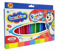BAMBINO Flamastry mazaki pisaki szkolne BAMBINO zmywalne 24 kolory Inna marka