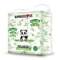 BambooLove, Pieluszki jednorazowe z włóknem bambusowym, rozm. XL (12-18 kg), 20szt.