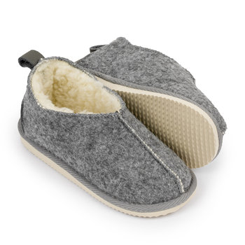 Bambosze dziecięce filcowe ocieplane szare - NOWO