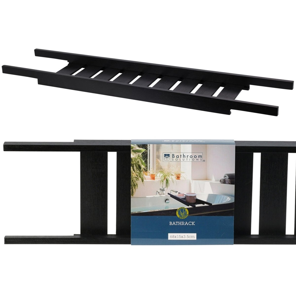 Bathroom Solutions Bathroom Solutions Czarny Bambusowa Półka Łazienkowa 68Cm Loft Design
