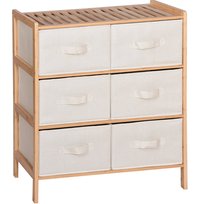 Bambusowa szafka do łazienki z szufladami komoda do salonu 66x35x79 SRB32 Begryf