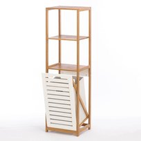 Bambusowy kosz na pranie regał stojący 36 x 33 x 130 SRB23