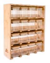 Bambusowy Stojak Przyprawnik Organizer 16 Słoików