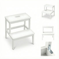 Bambusowy taboret ze schodkiem KROK, wys. 46 cm