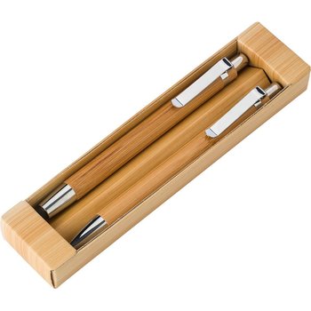 Bambusowy zestaw piśmienny, długopis touch pen i ołówek mechaniczny - HelloShop