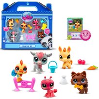 BANDAI Littlest Pet Shop, zestaw kolekcjonerski Besties Farm Besties, ruchome głowy, Gen 7 (zwierzęta domowe #56-#60), dla dzieci w wieku od 4 lat, BF00510 wielokolorowe Inna marka