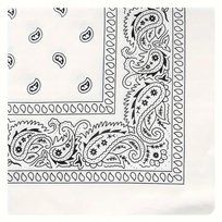 BANDAMKA CHUSTA BANDANA CHUSTKA NA GŁOWĘ SZYJĘ WŁOSY APASZKA BANDAMA KOLOR BIAŁY