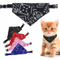 Bandamka Chusta Trójkątna Obroża dla Psa Kota Czarna Smycz Bandana