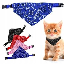 Bandamka Chusta Trójkątna Obroża dla Psa Kota Niebieska Smycz Bandana