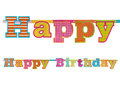 Baner Happy Birthday, pomarańczowo-zielony, 16x166 cm - PartyDeco