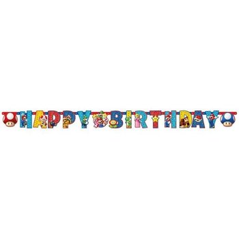 Baner Papierowy Urodziny Super Mario - Amscan