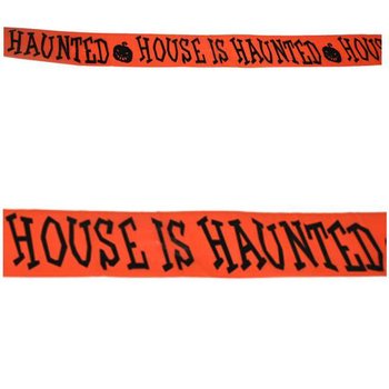 Baner taśma, House is Hunted, pomarańczowy, 6,1 m - Funny Fashion