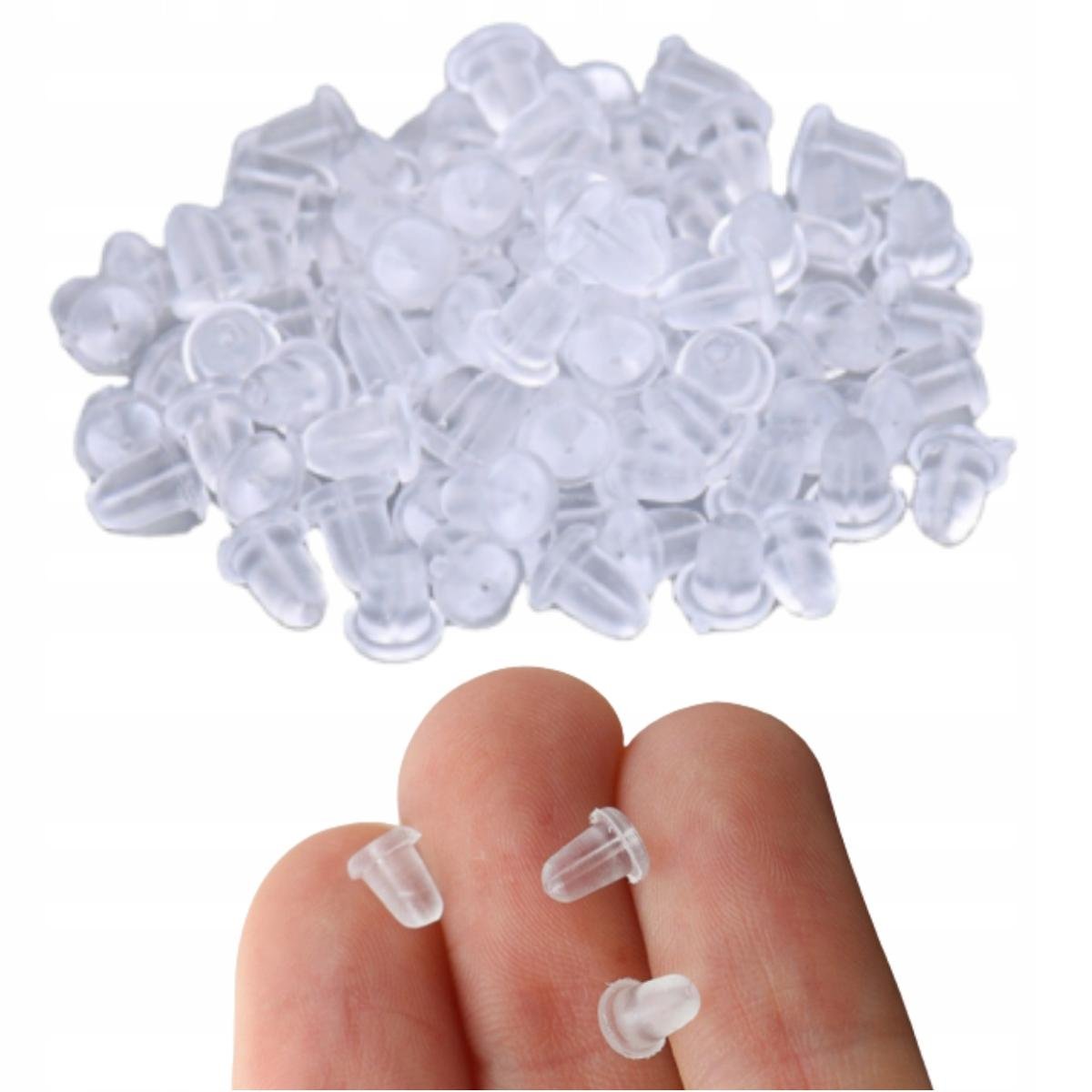 Baranki Silikonowe Zatyczki Do Kolczyków 100 Sztuk-Zdjęcie-0