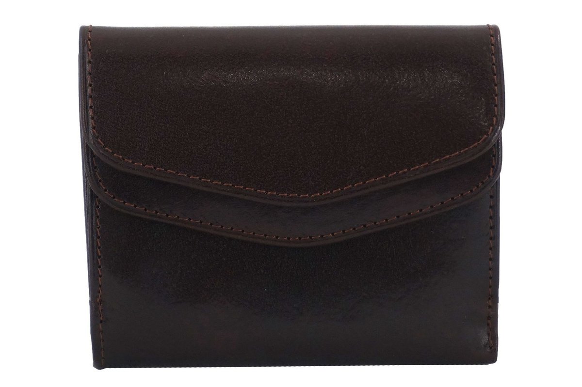 Barberini's Barberini's portfel ze skóry naturalnej - Brązowy ciemny