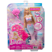 Barbie Bąbelkowa syrenka Magiczne bańki, Lalka i akcesoria, w tym płyn do baniek, dla dzieci 3+ JLW56