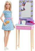 Barbie, Big City Big Dreams Lalka Malibu + Toaletka, zestaw - Barbie
